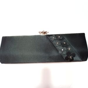 Black Satin Evening Clutch